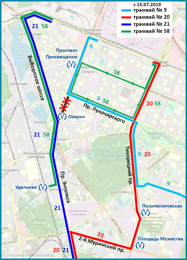 Карта спб ул луначарского