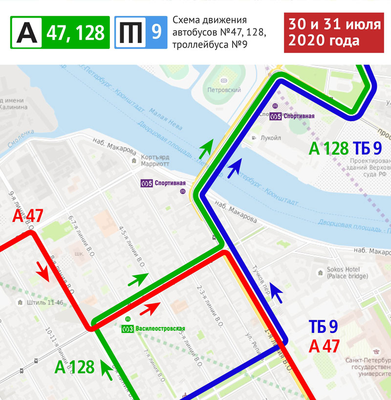 Схема маршрута 128 автобуса